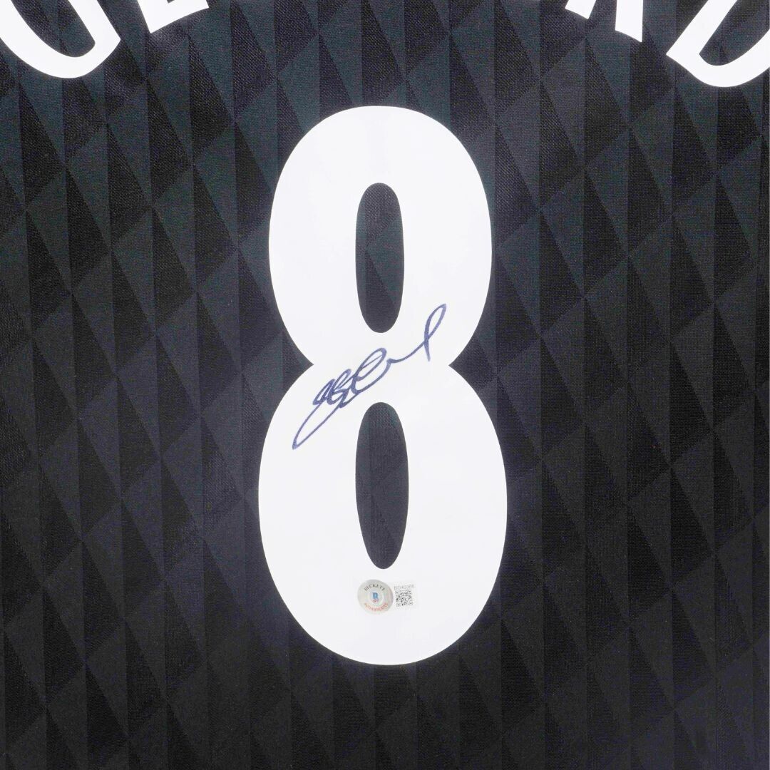Steven Gerrard Signed Liverpool FC Away Soccer Jersey #8 with Beckett COA